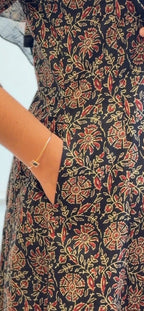 Cotton Ajrak Printed Anarkali Suit - 17477