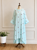 Pure Crepe Floral embroidered Co-ord set-17191