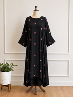 Pure Crepe Floral embroidered Co-ord set-17191