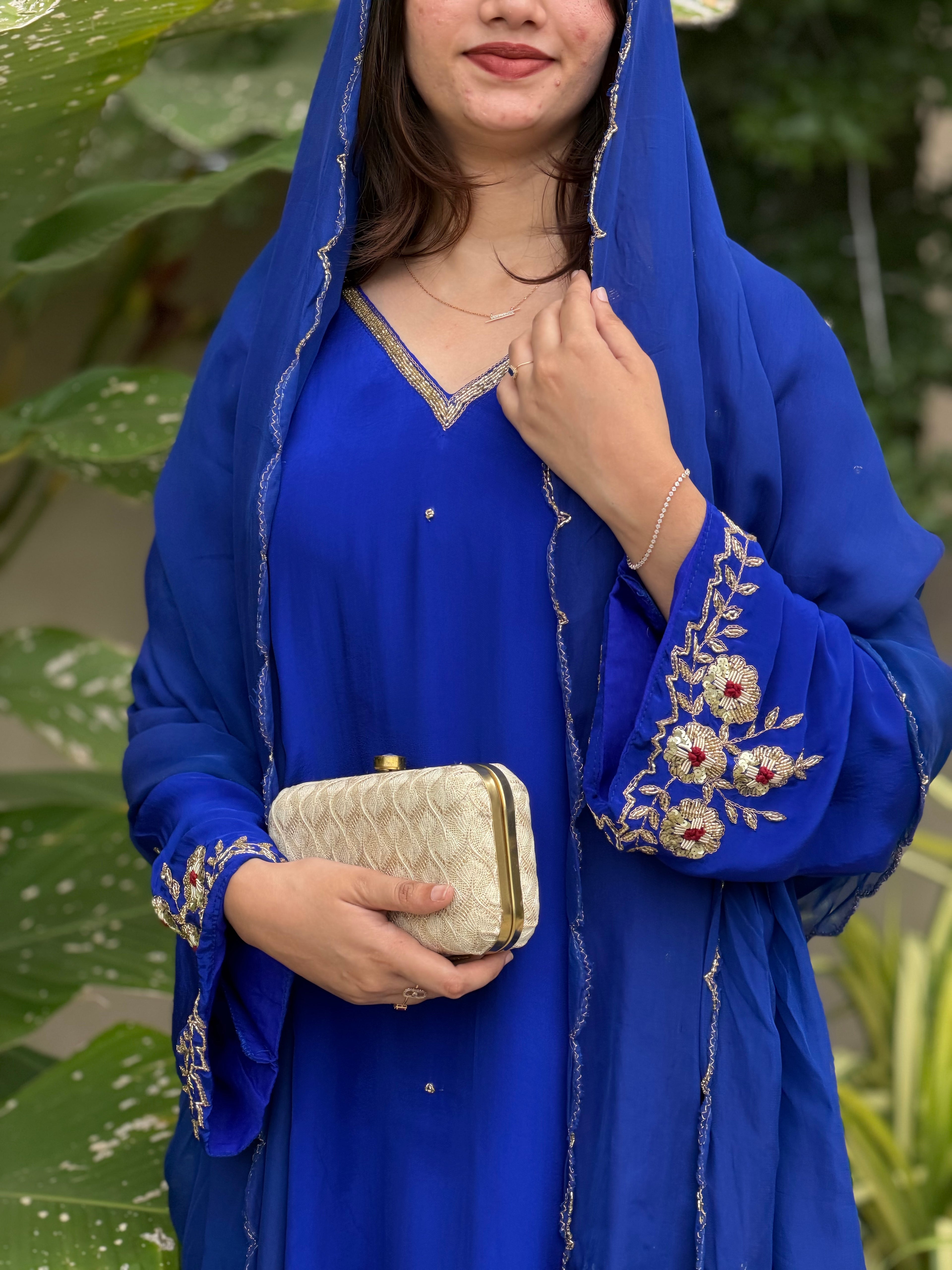 Royal Blue Partywear Suit-17078