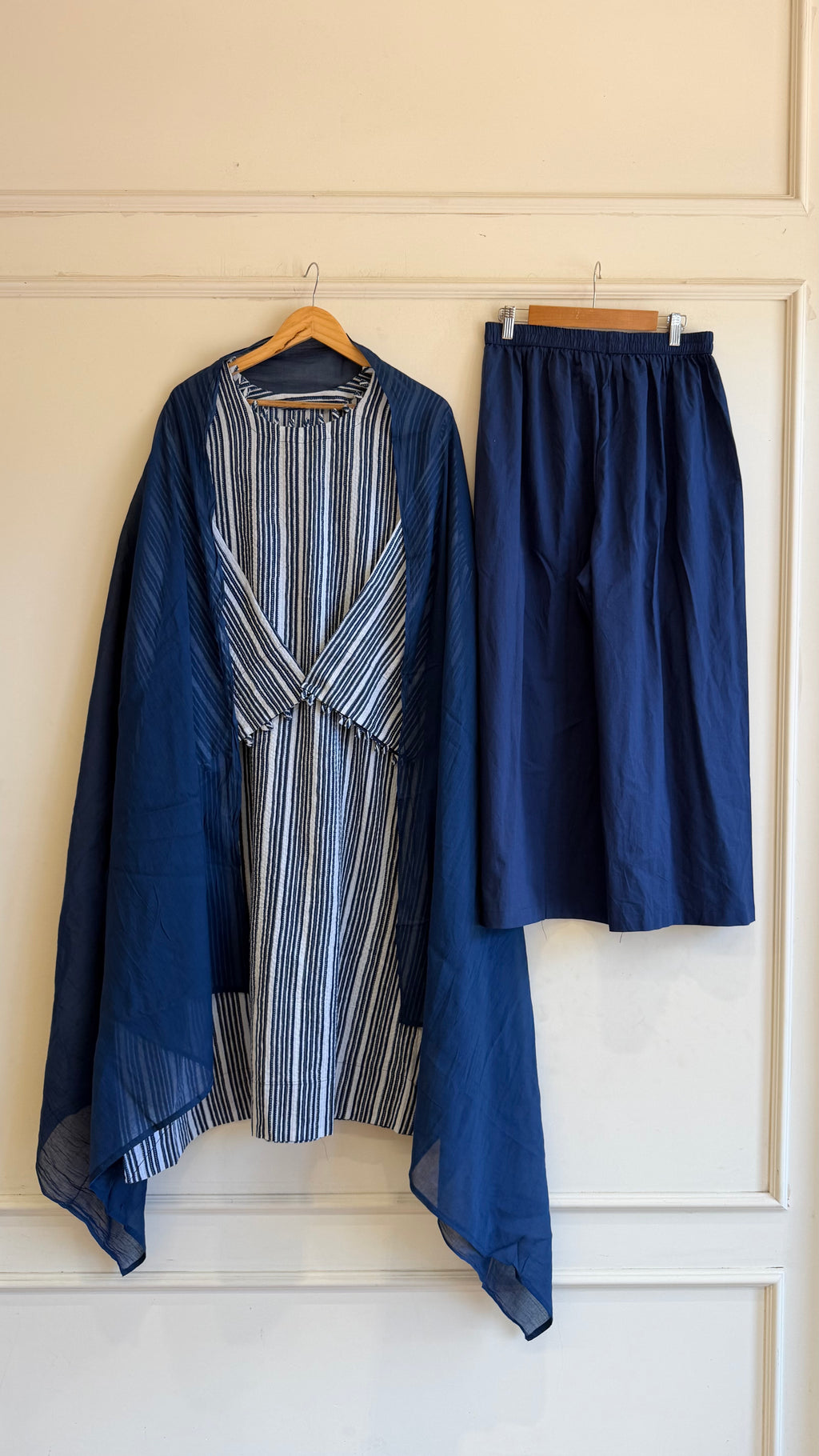 Cotton Kantha stitched Loose fit Kurta Set-17595