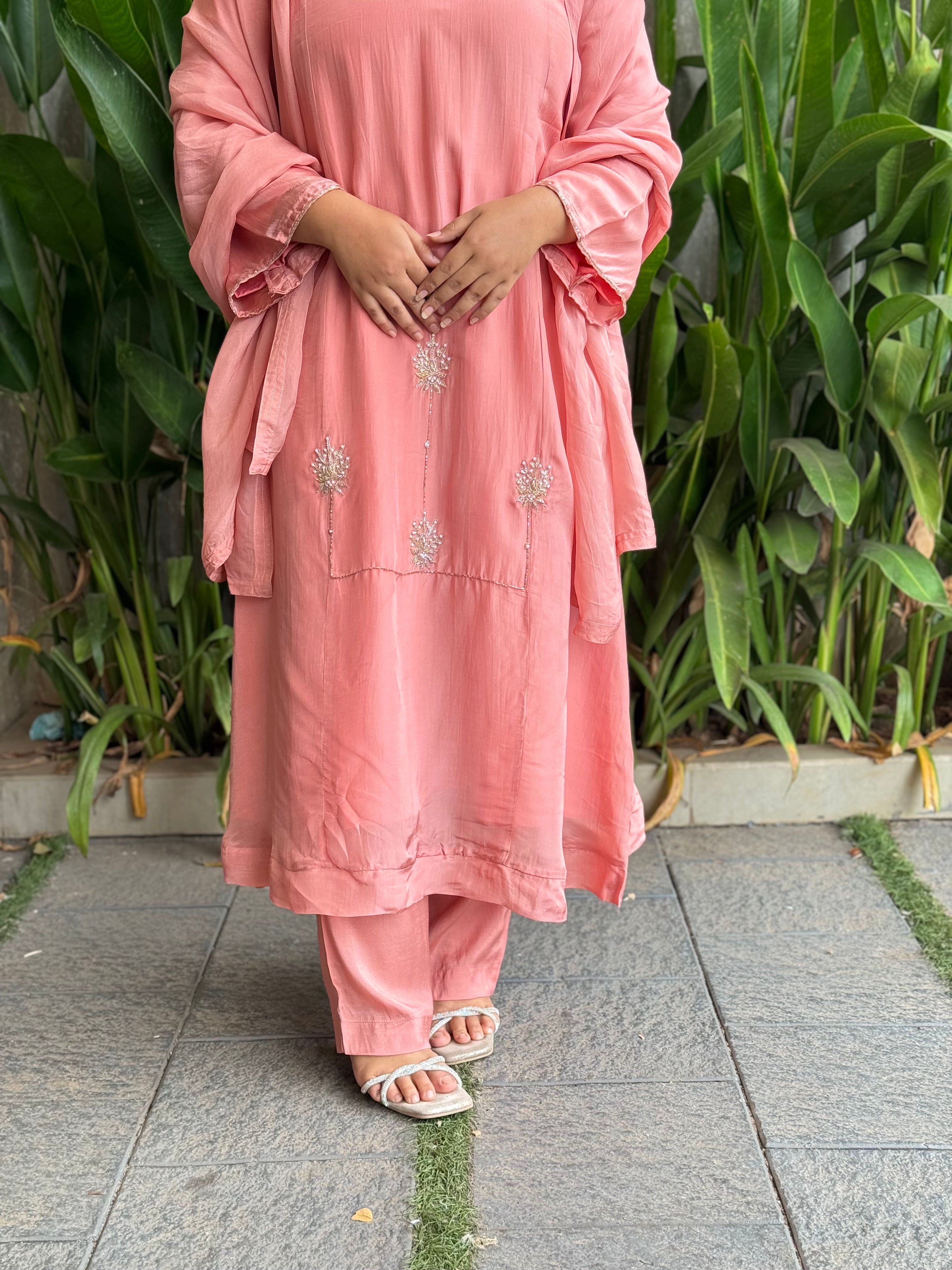 Pink Handworked Salwar suit- 16673