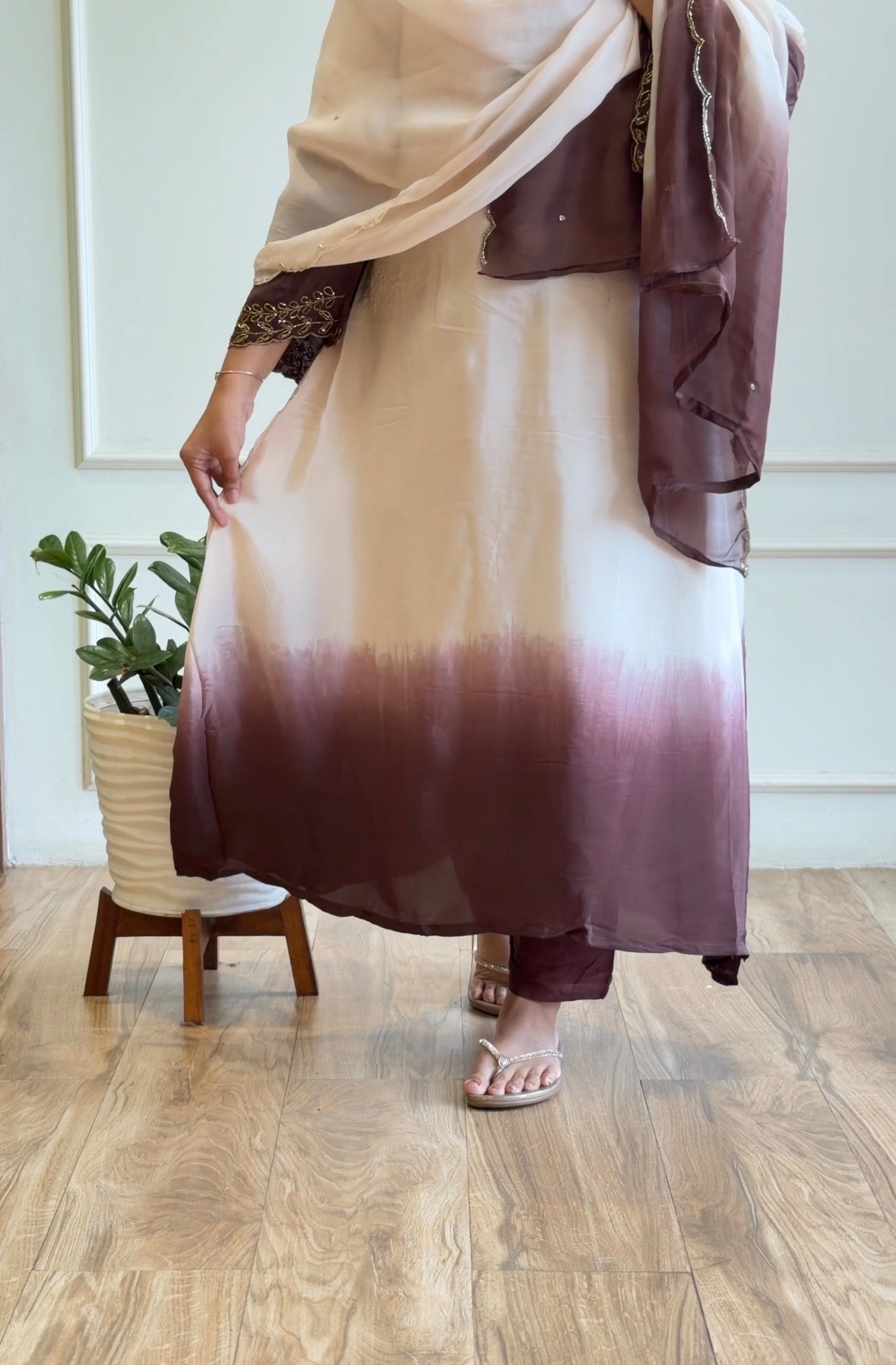 Dual toned Partywear suit-16927