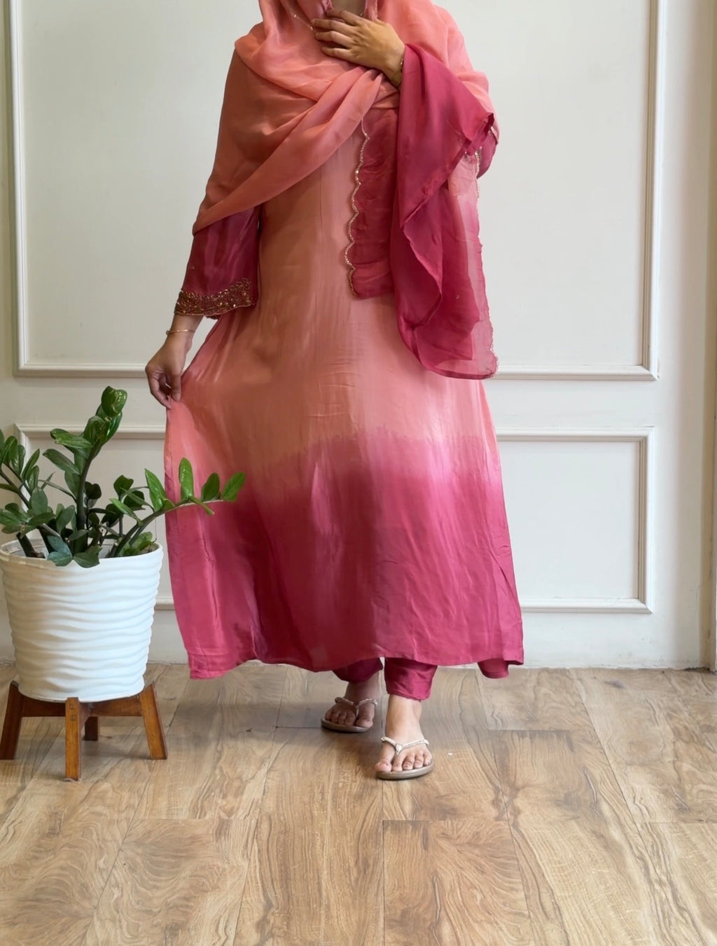 Dual toned Partywear suit-16927