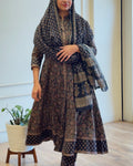 Cotton Ajrak Printed Anarkali Suit - 17477