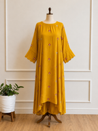 Pure Crepe Floral embroidered Co-ord set-17191