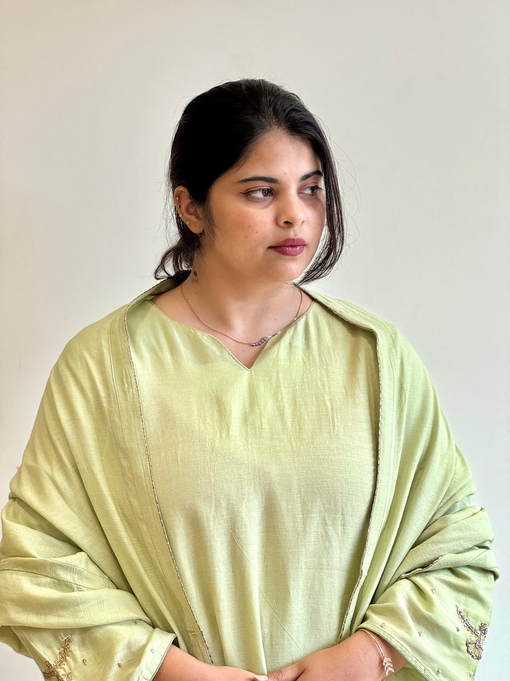 Lime Green Handworked suit-16676