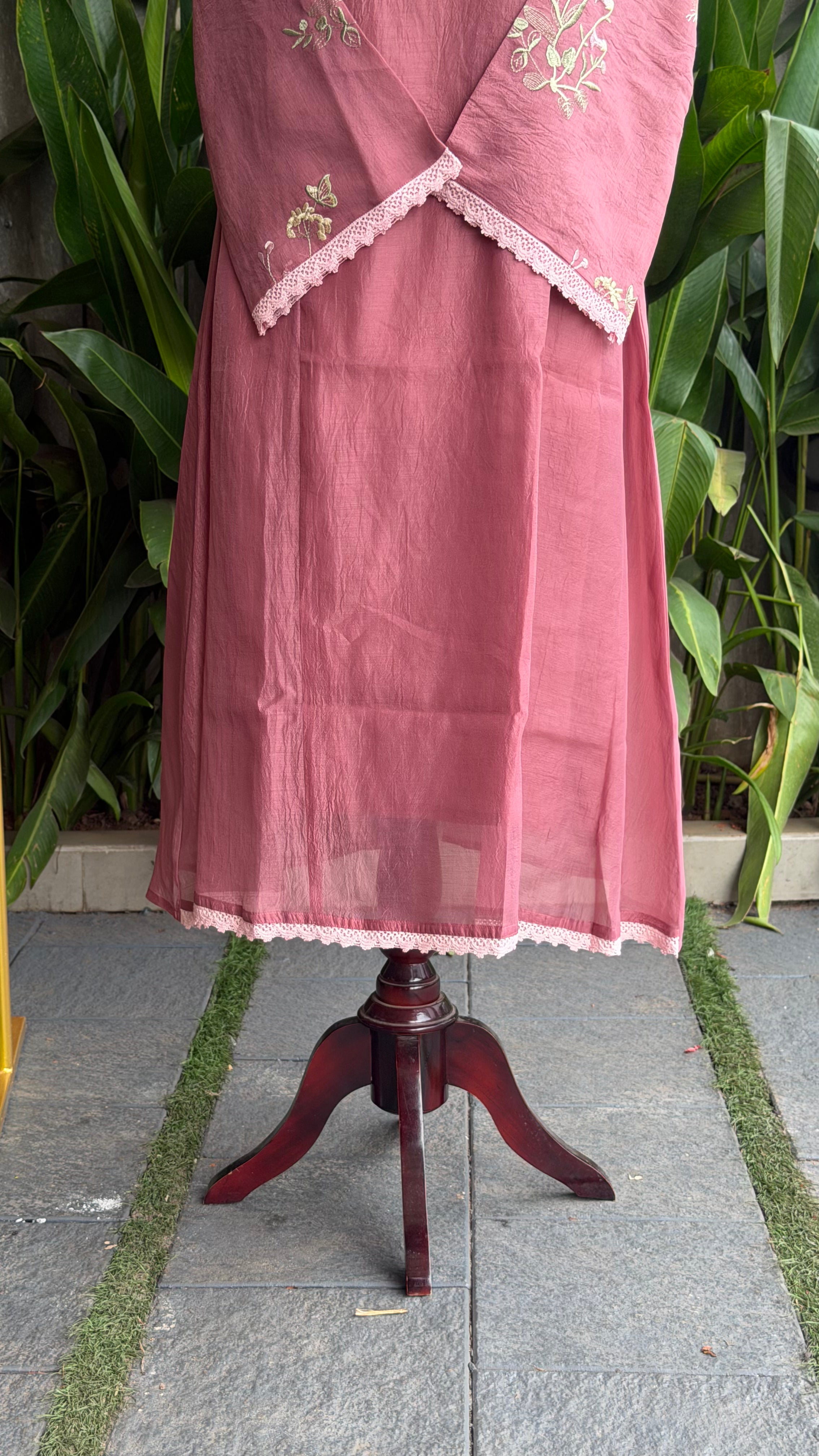 Beautiful Thread Embroidered A-line Suit-16720
