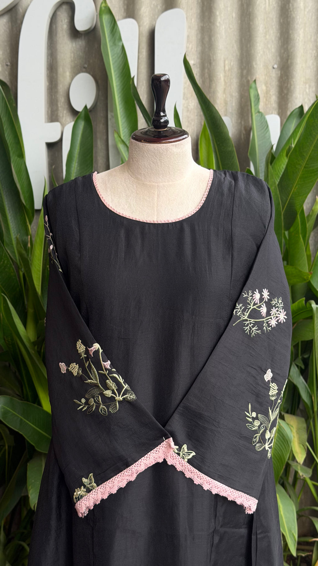 Beautiful Thread Embroidered A-line Suit-16720