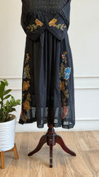 Black Embroidered Anarkali Suit-16620