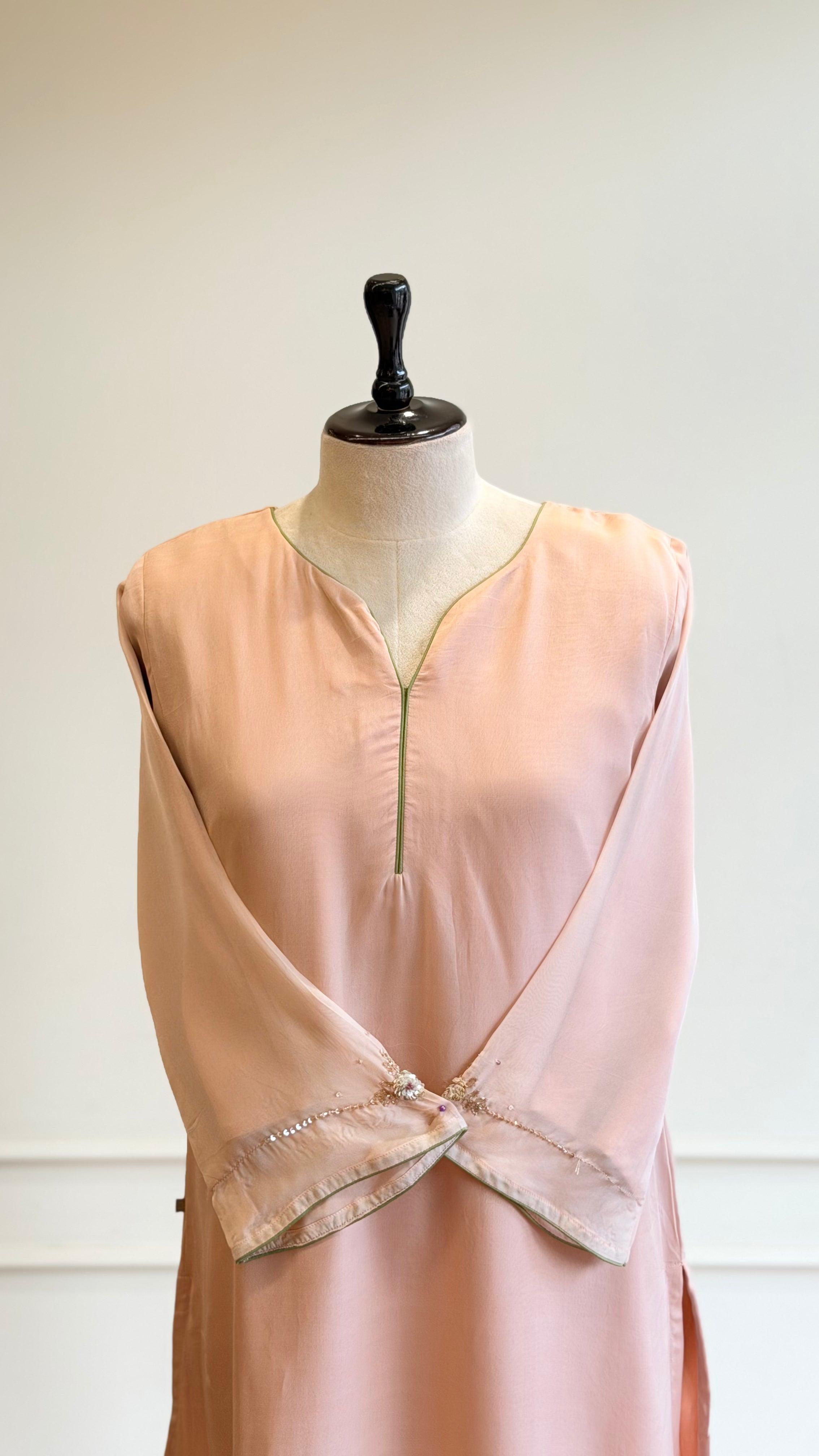 Pale Pink Handworked Suit-16642