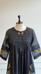 Black Embroidered Anarkali Suit-16620