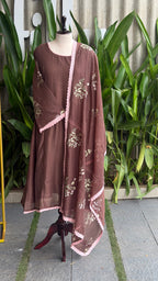 Beautiful Thread Embroidered A-line Suit-16720