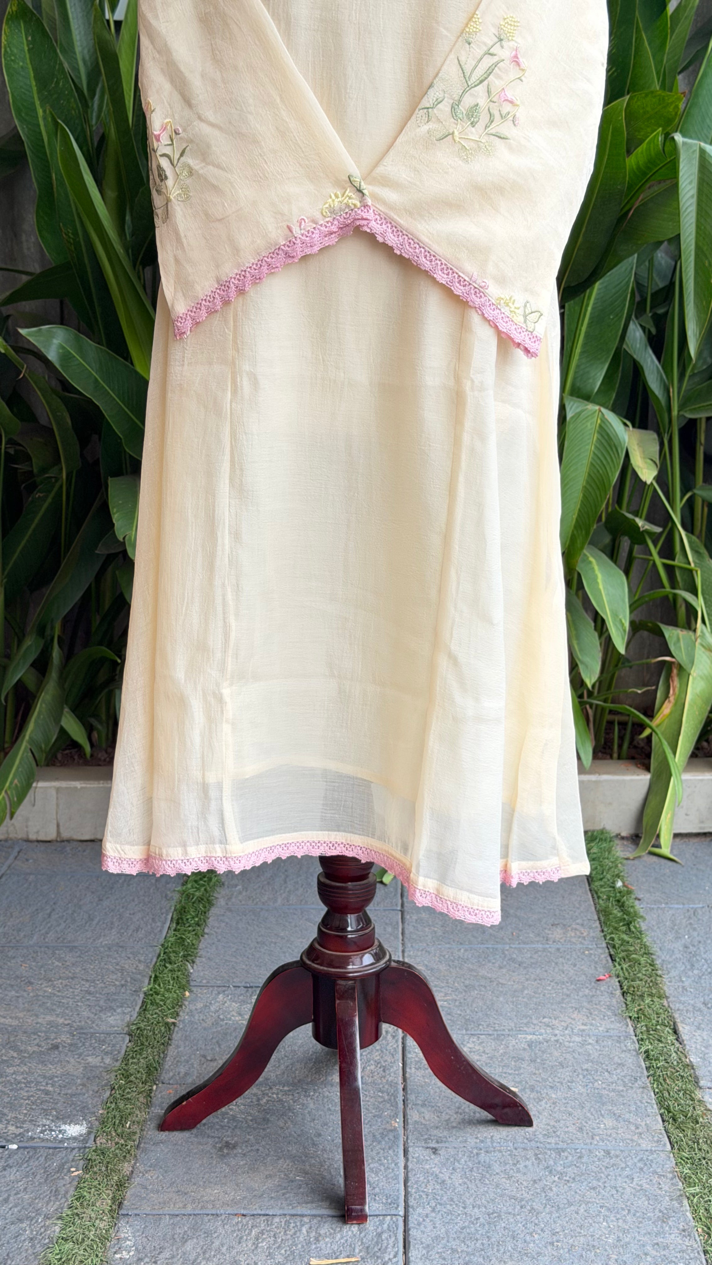 Beautiful Thread Embroidered A-line Suit-16720