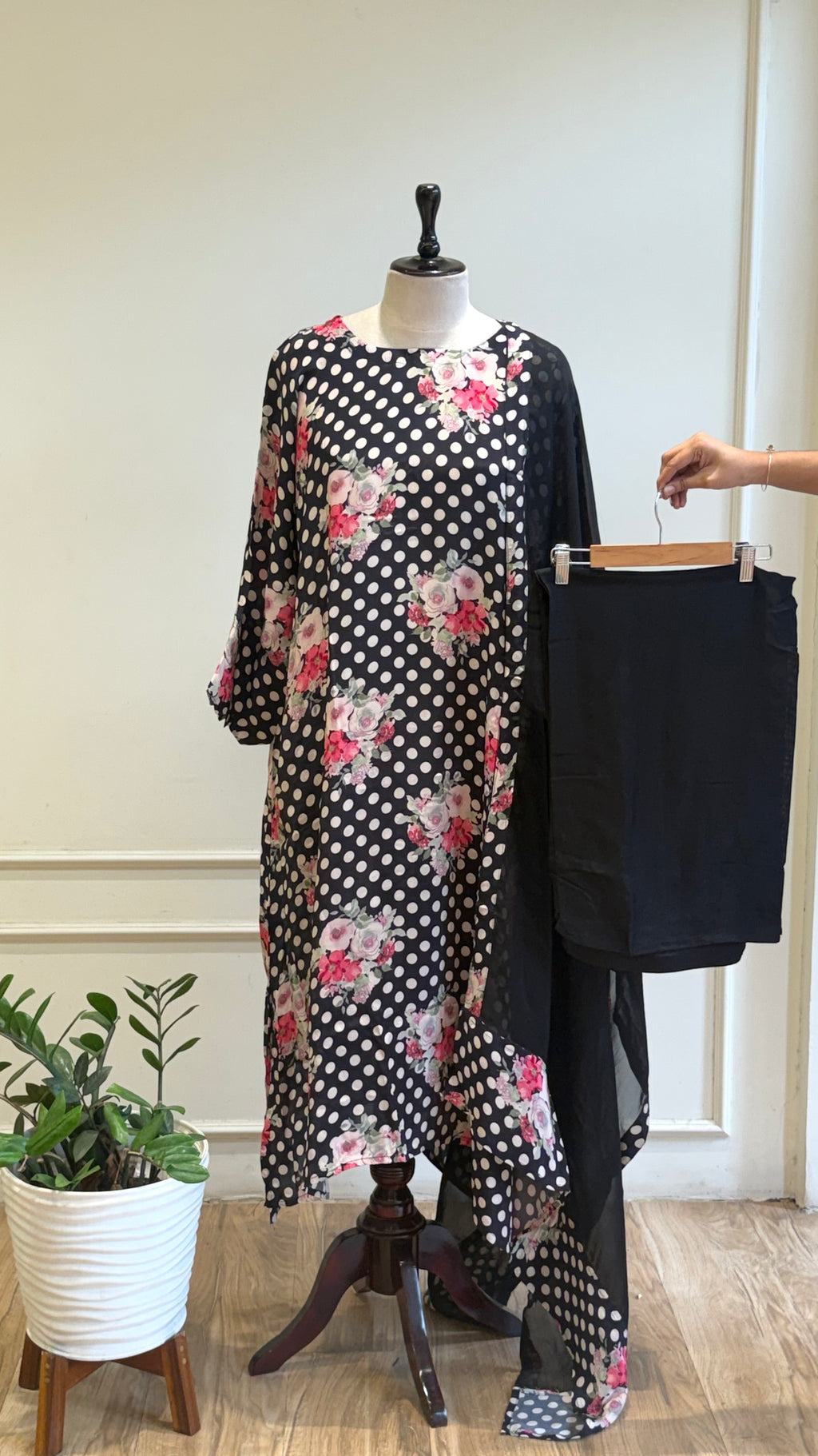 Polka Kaftan style Salwar Suit-17032