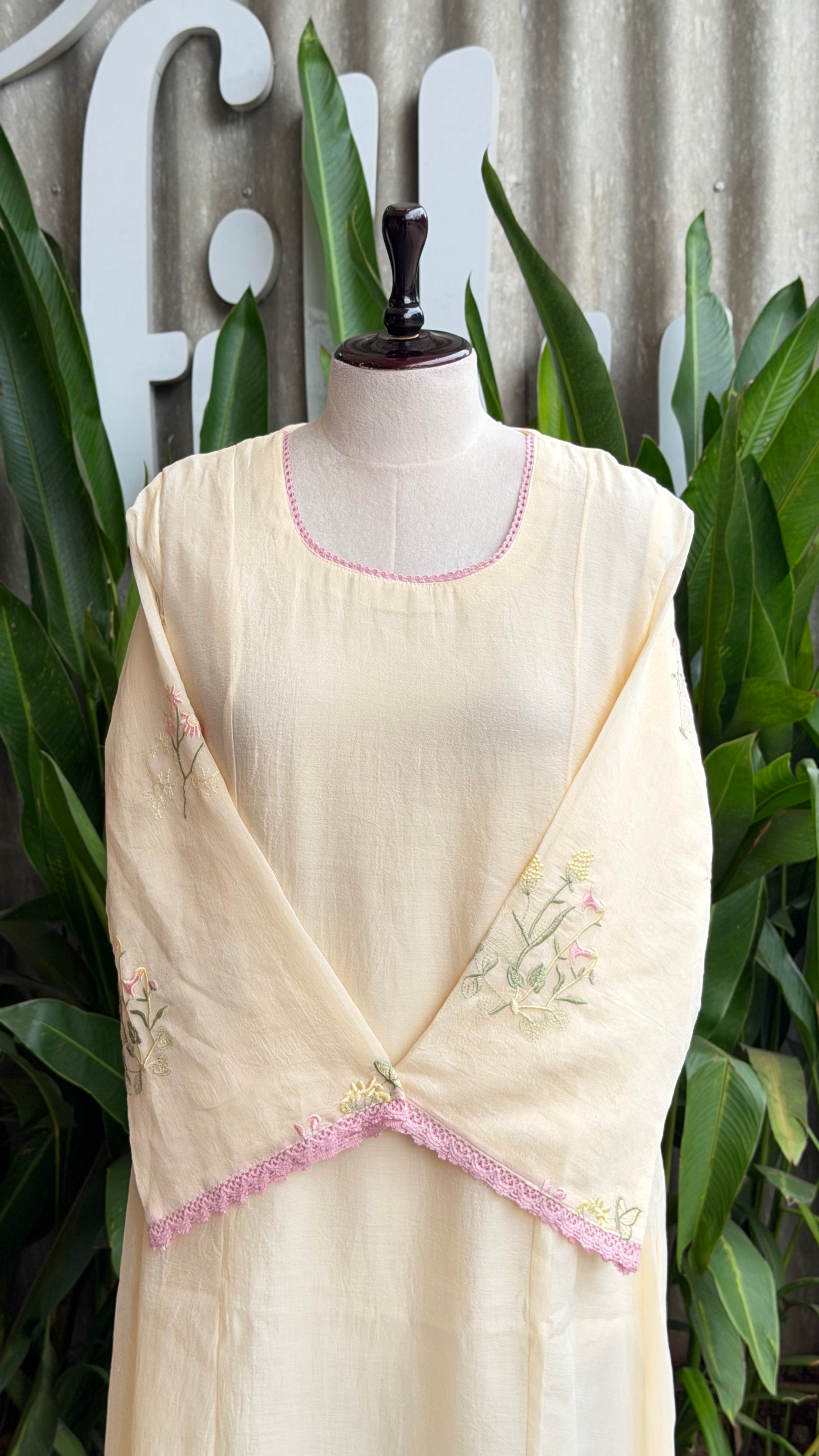 Beautiful Thread Embroidered A-line Suit-16720