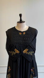 Black Embroidered Anarkali Suit-16620