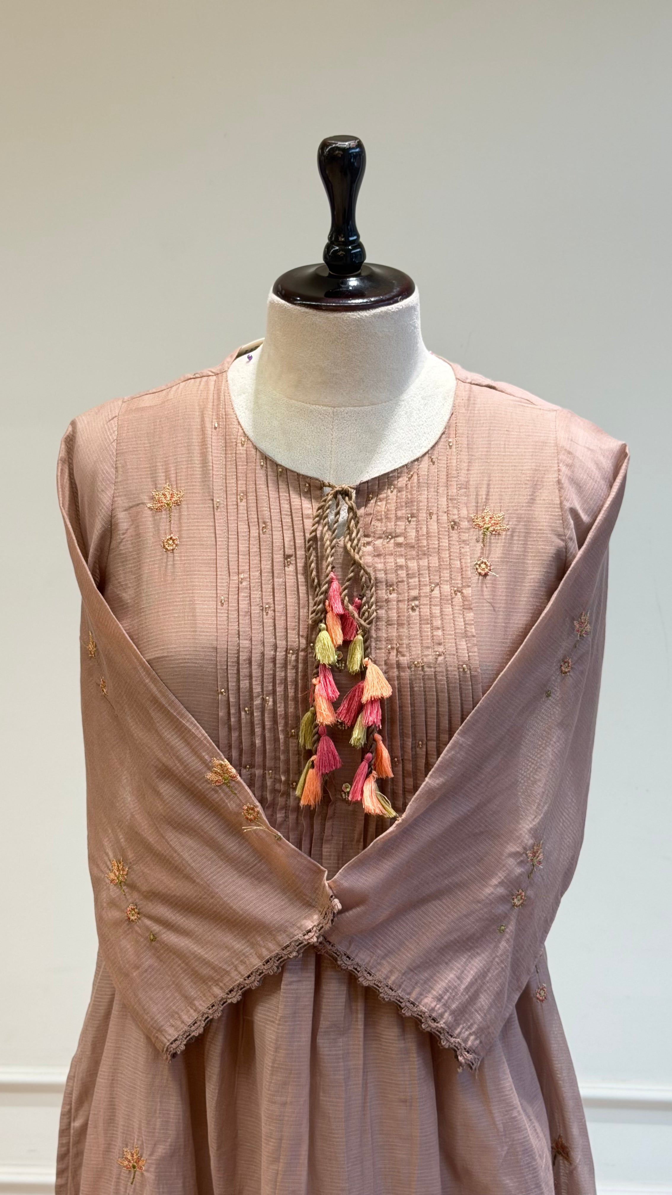 Kota Doria Semi Partywear Suit-16819