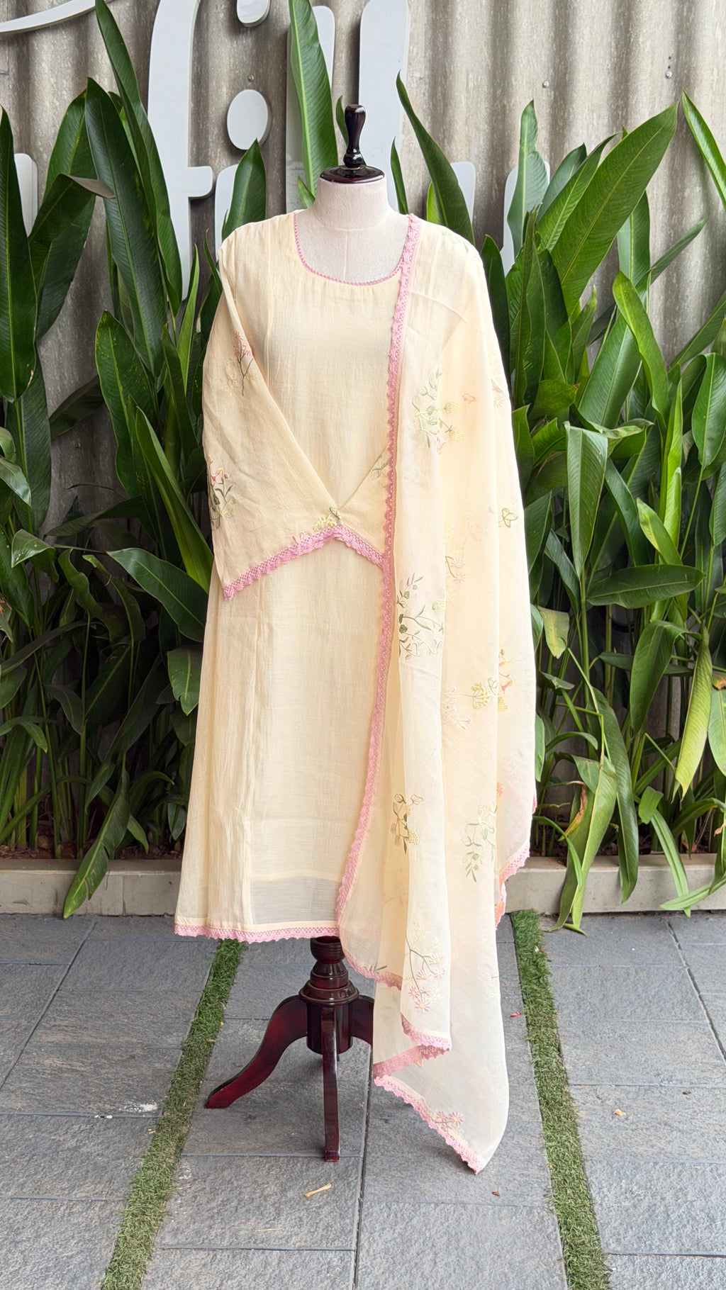 Beautiful Thread Embroidered A-line Suit-16720