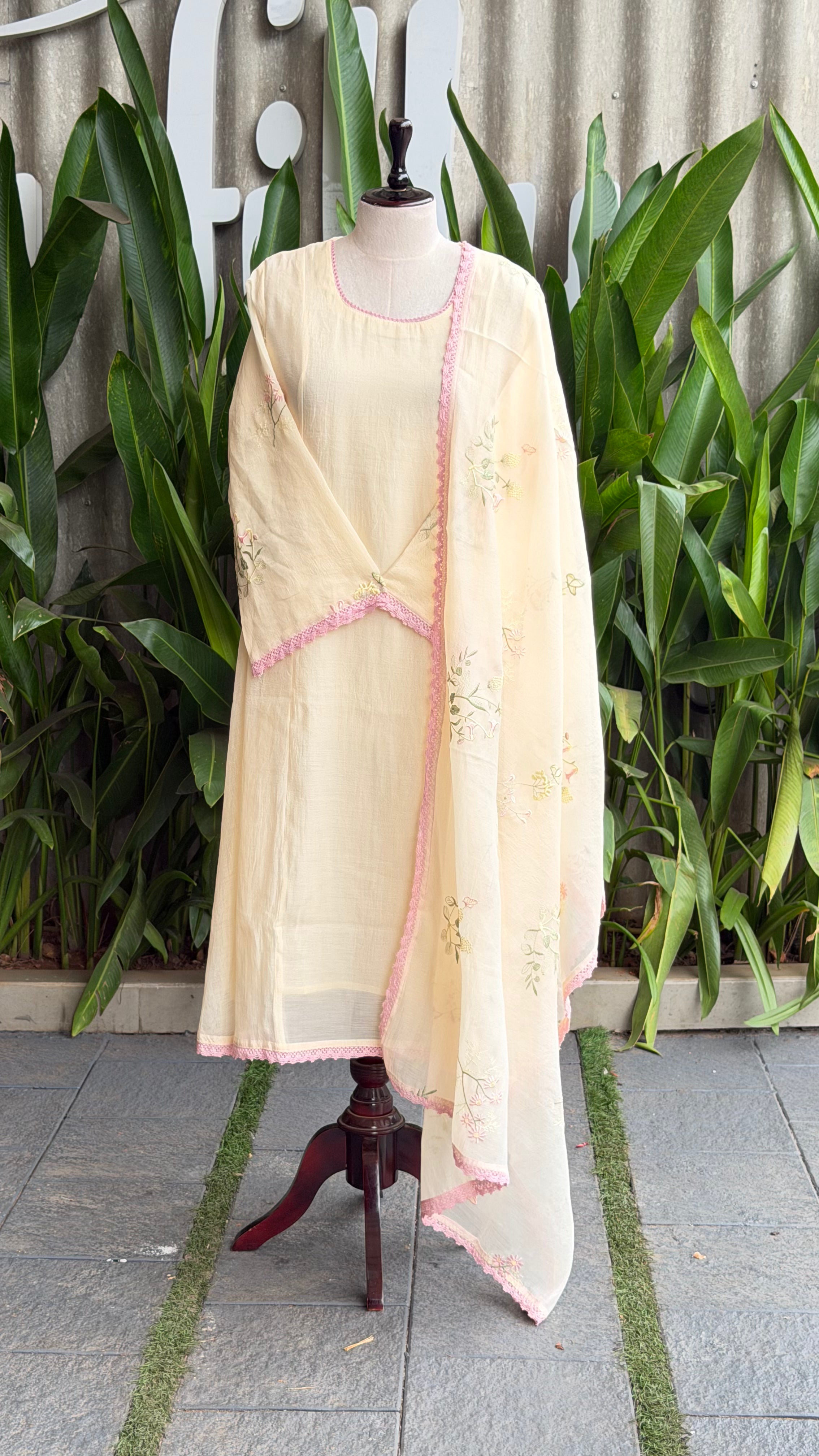 Beautiful Thread Embroidered A-line Suit-16720