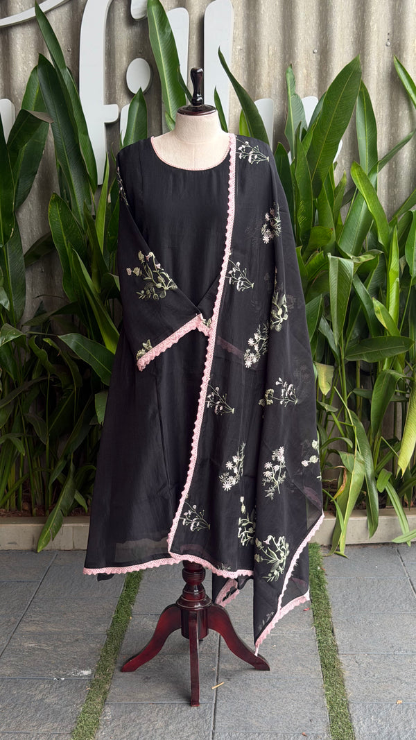 Beautiful Thread Embroidered A-line Suit-16720
