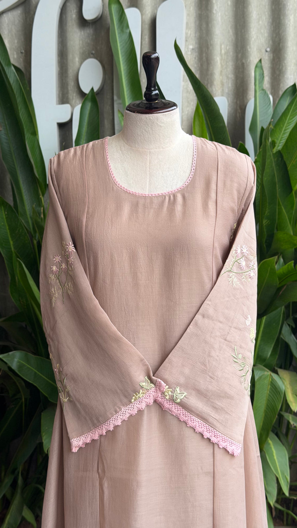 Beautiful Thread Embroidered A-line Suit-16720