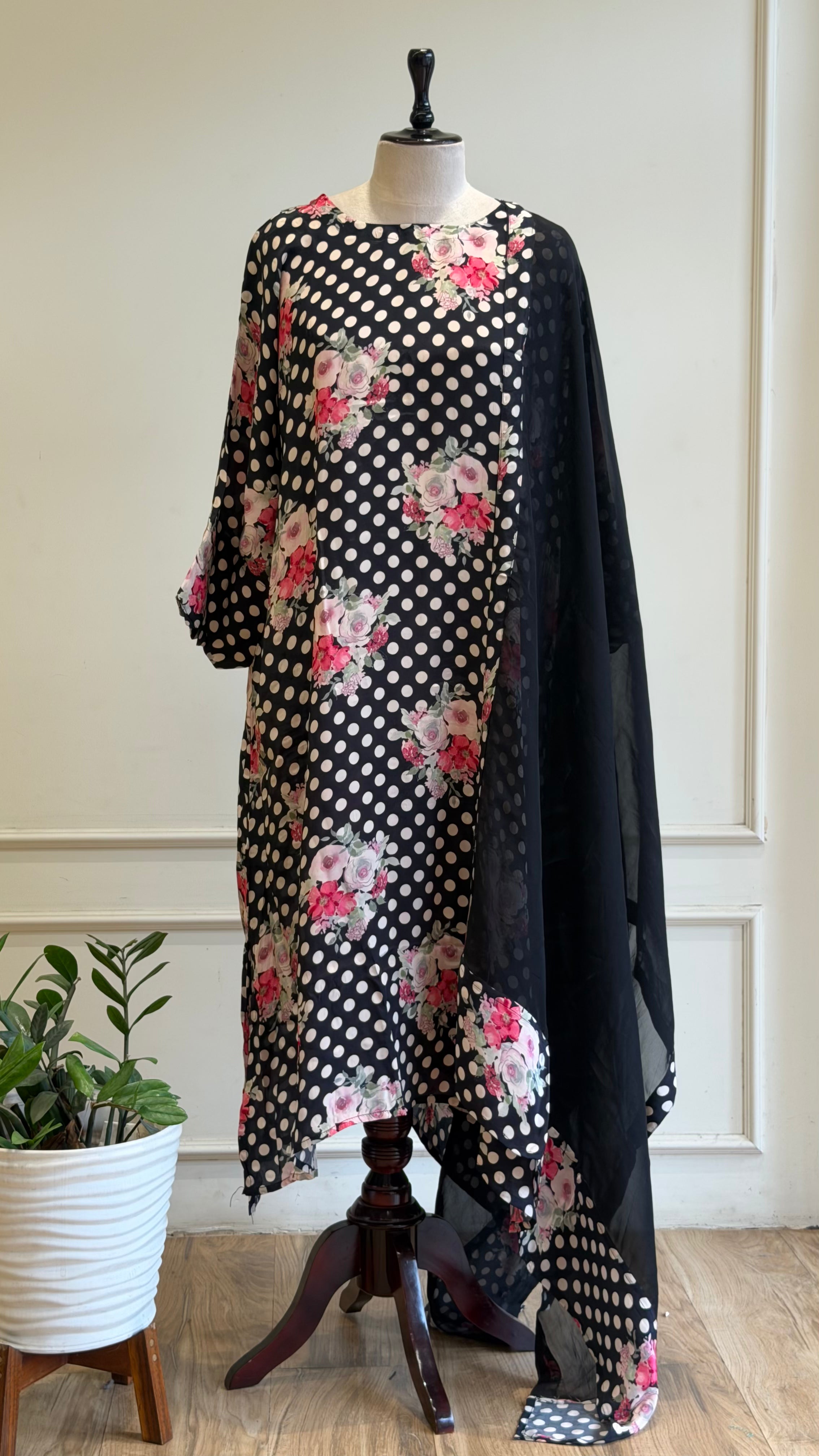 Polka Kaftan style Salwar Suit-17032