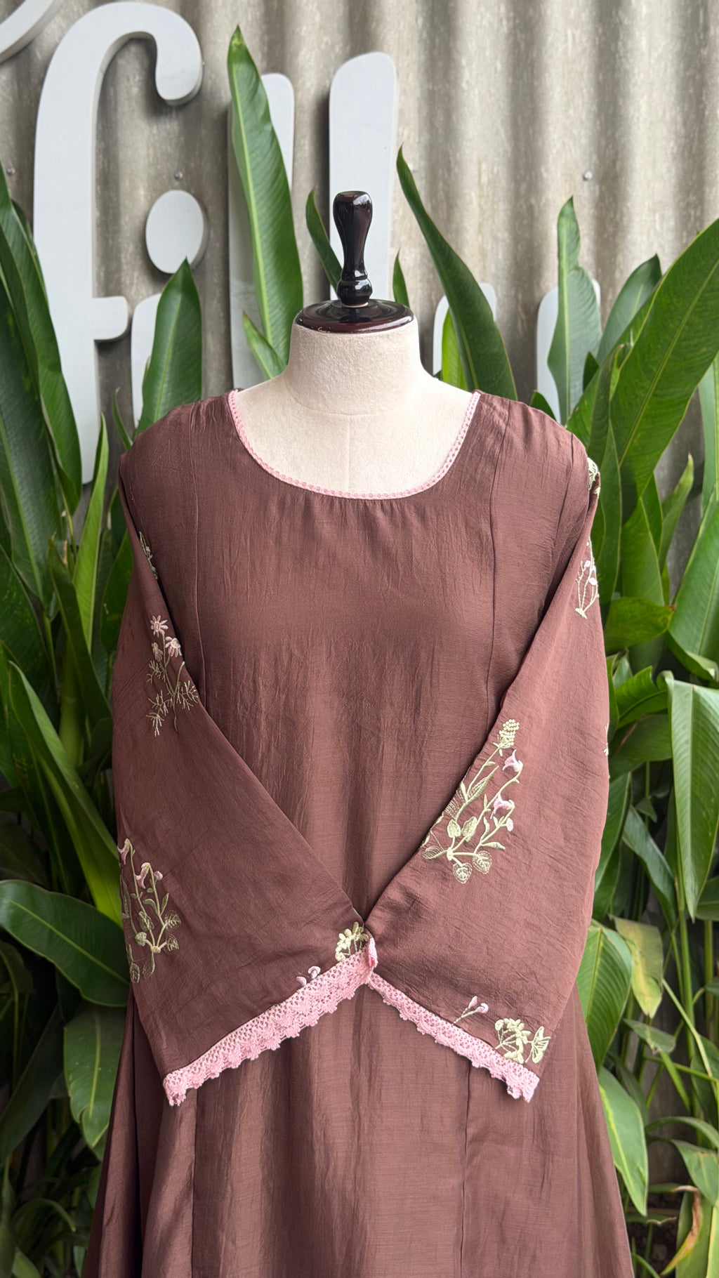 Beautiful Thread Embroidered A-line Suit-16720