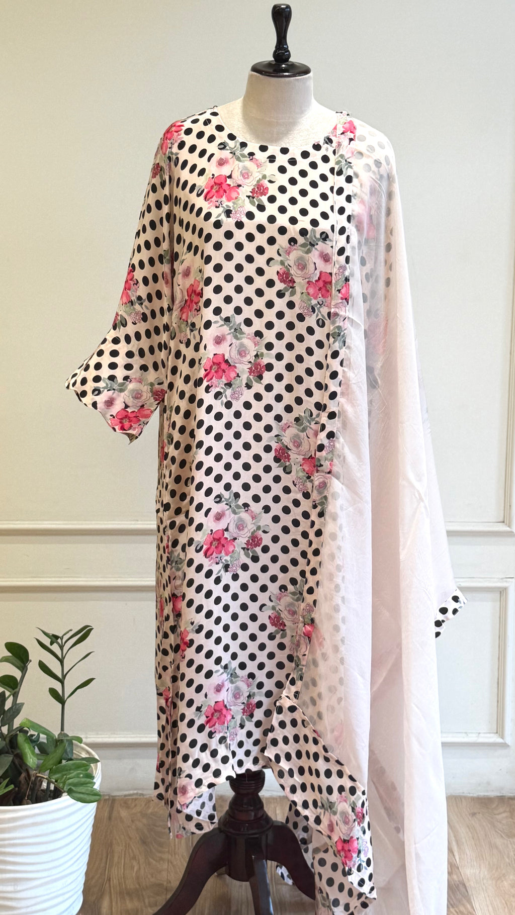 Polka Kaftan style Salwar Suit-17032