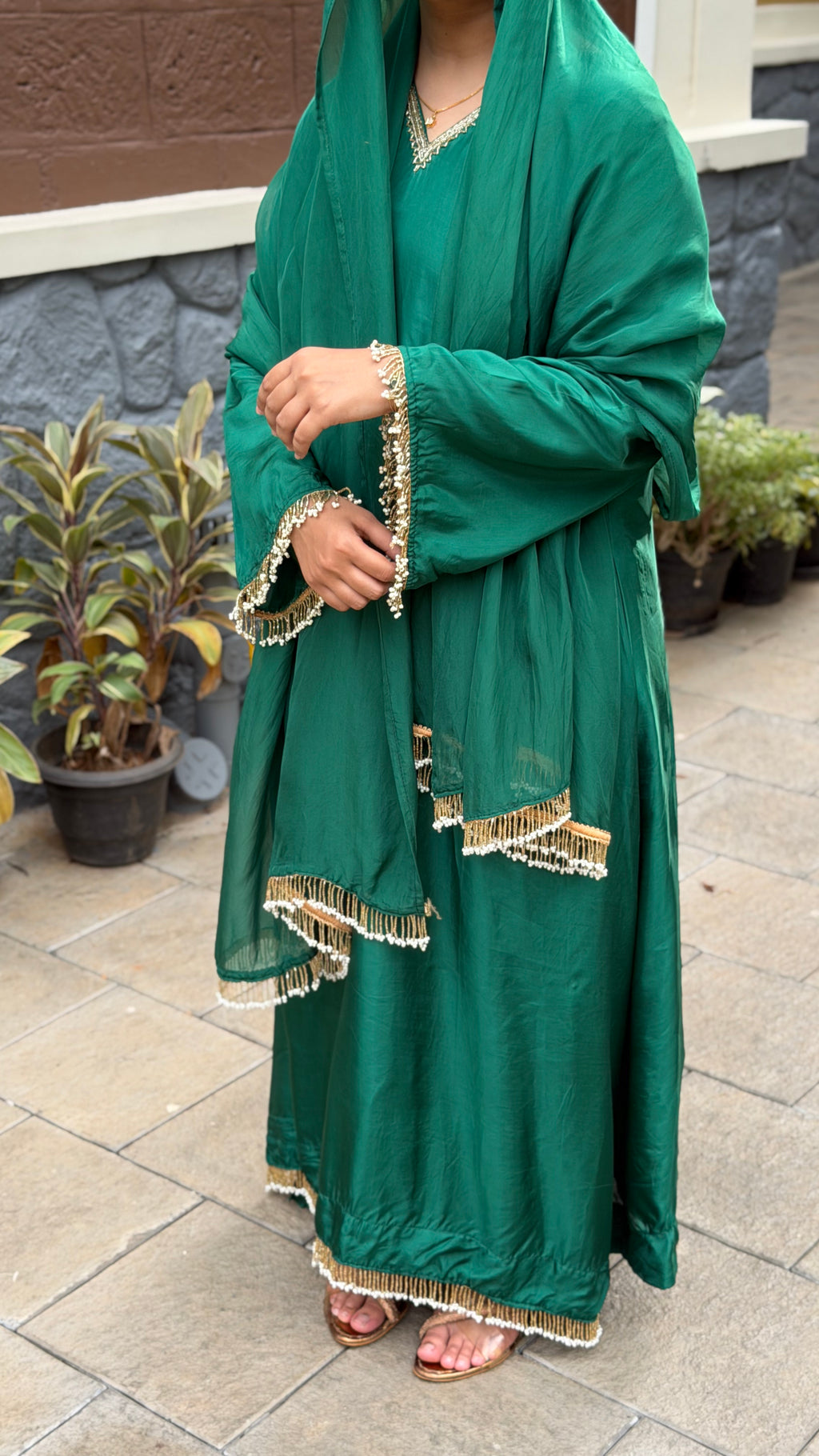 Beautiful Green Party Wear - 16929