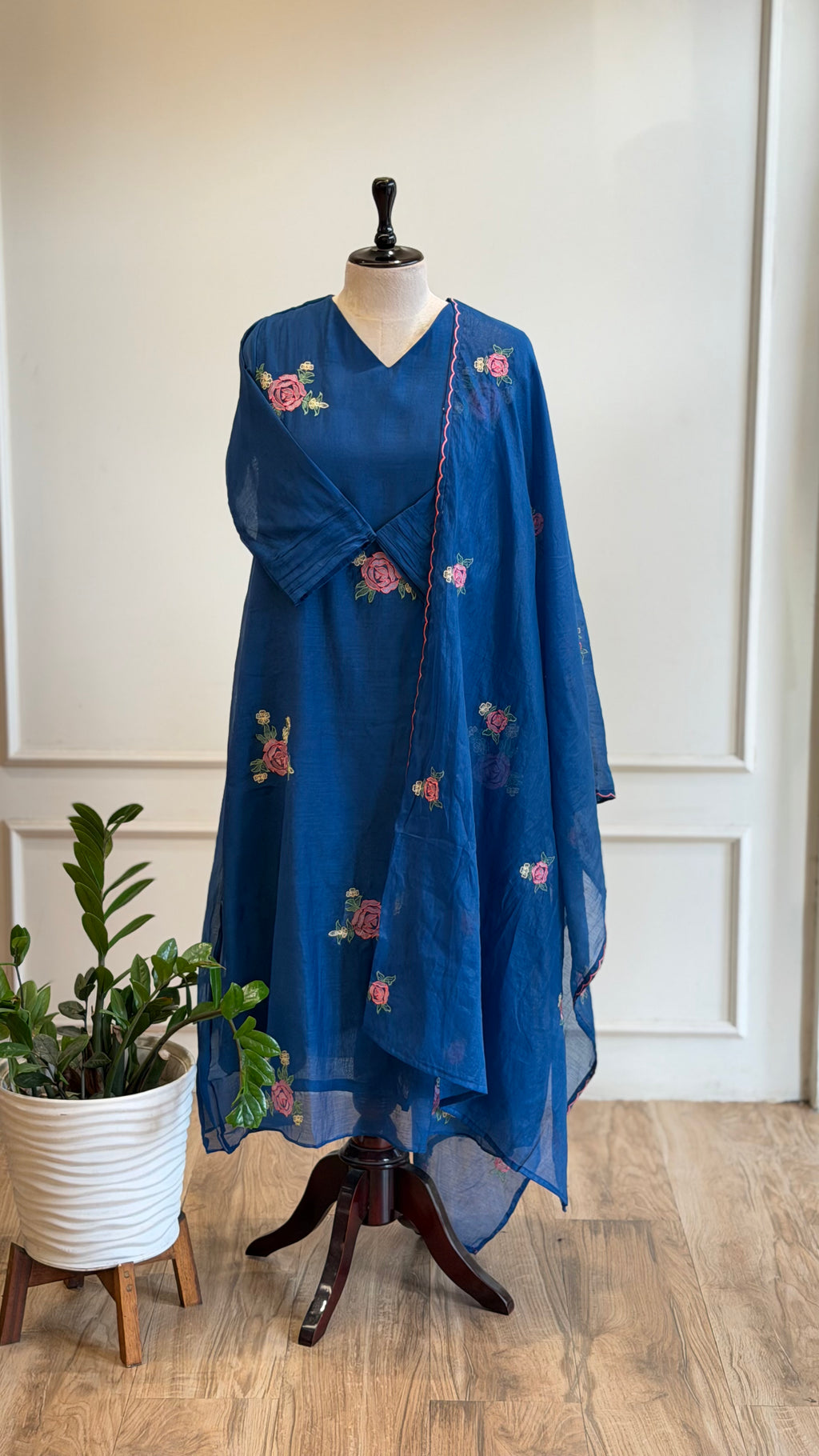 Blue Embroidered suit - 16541