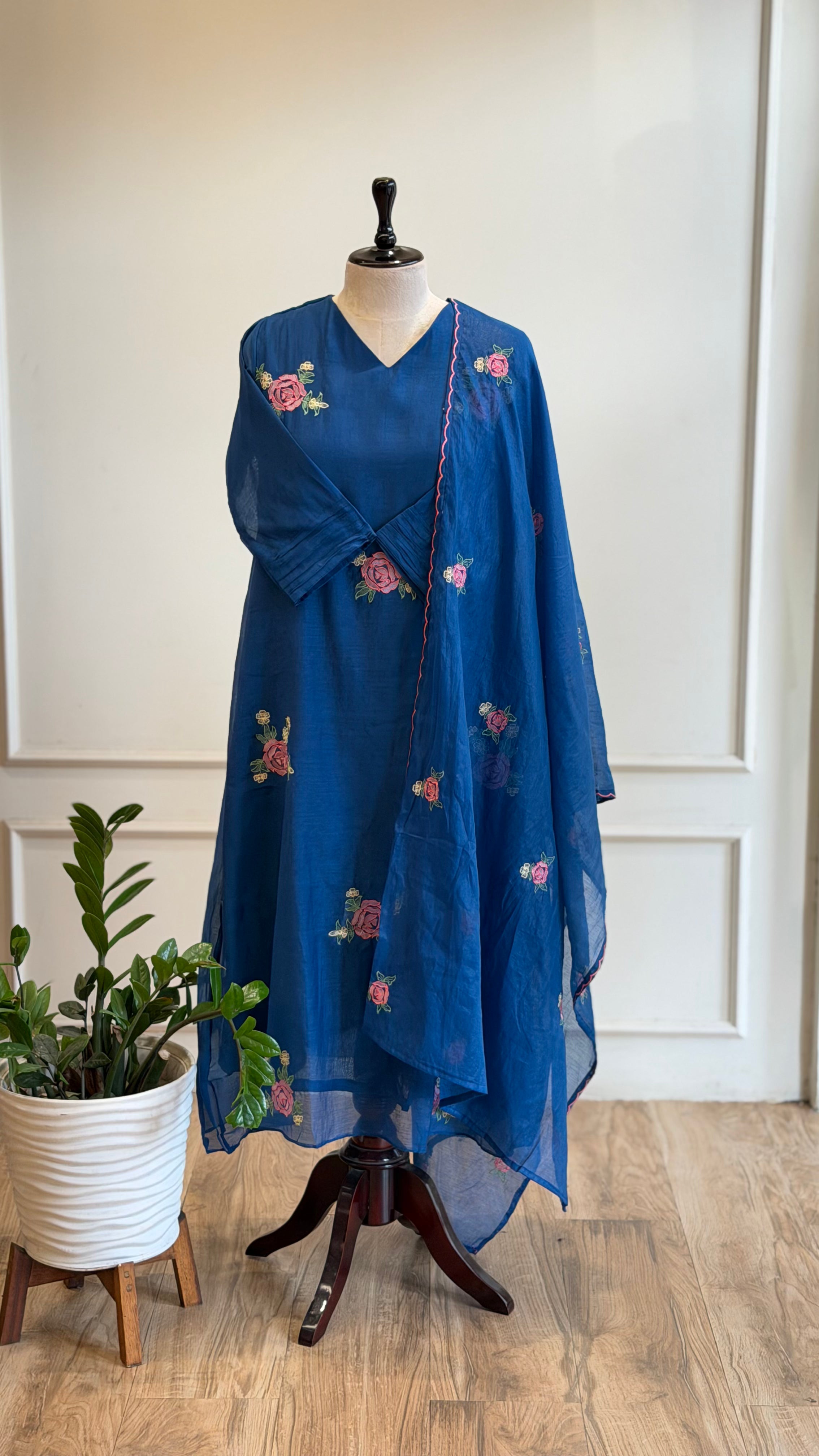 Blue Embroidered suit - 16541