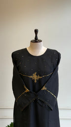 Black Handworked Anarkali suit - 16287