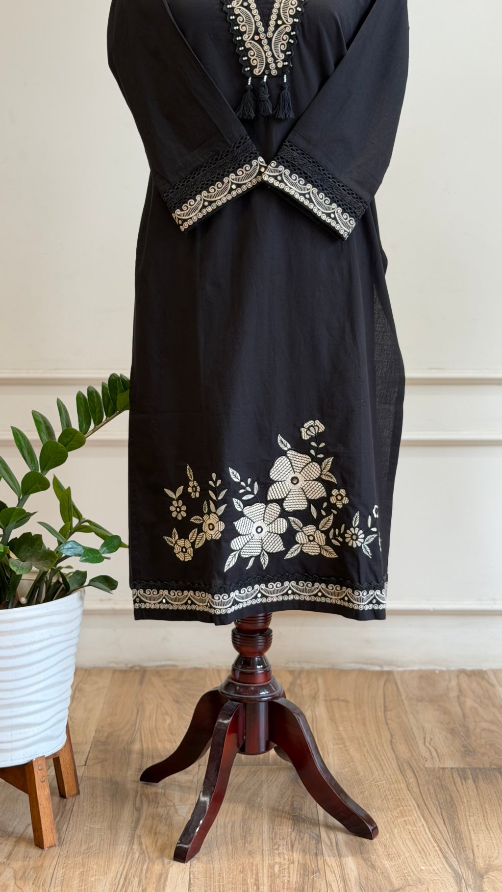 Black Cotton Suit - 16080