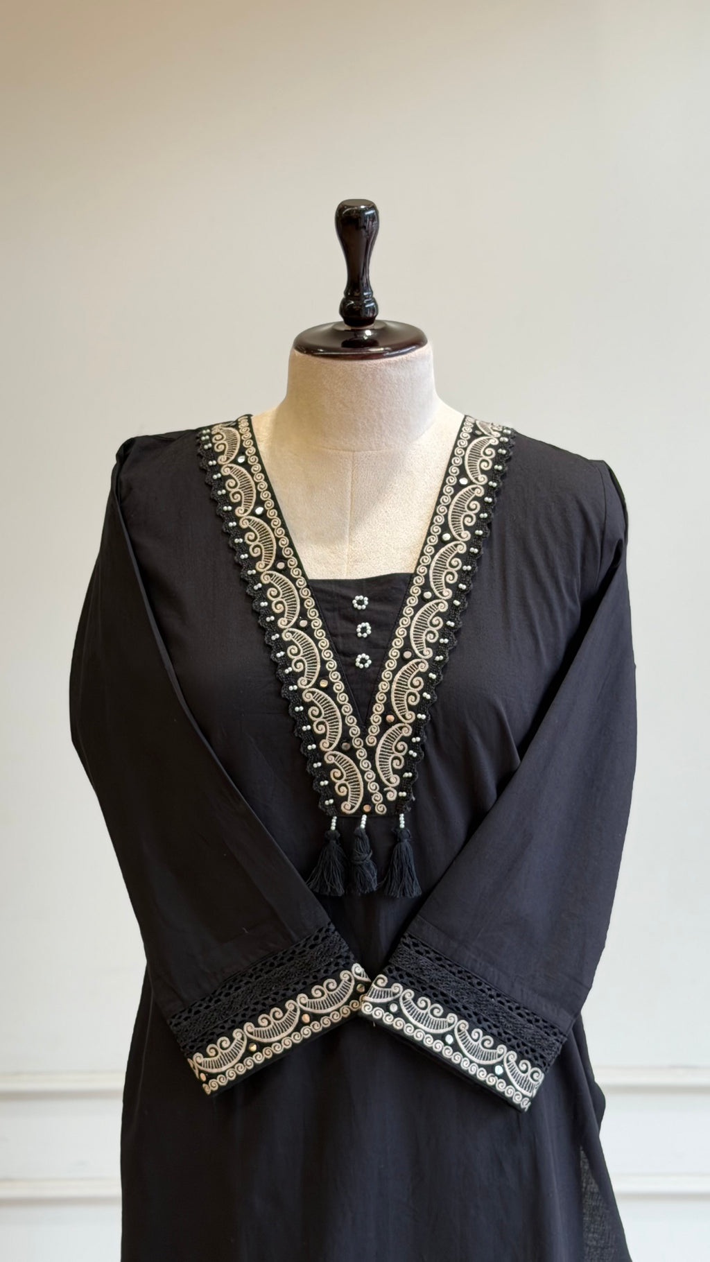 Black Cotton Suit - 16080