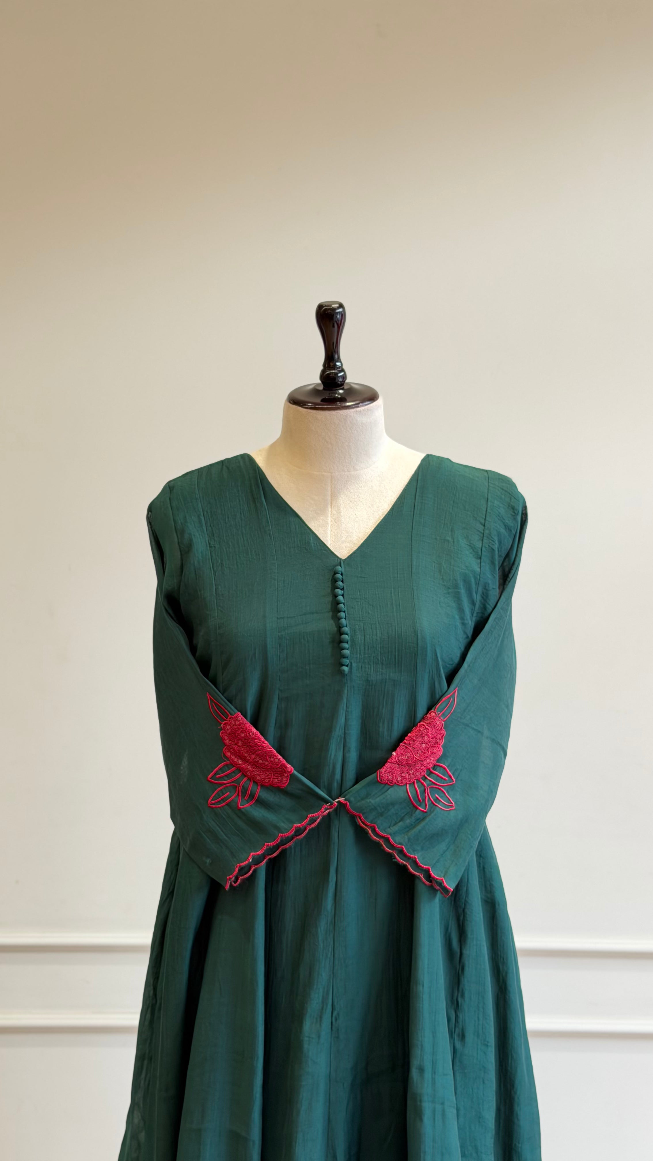 Chanderi Anarkali Suit - 16556