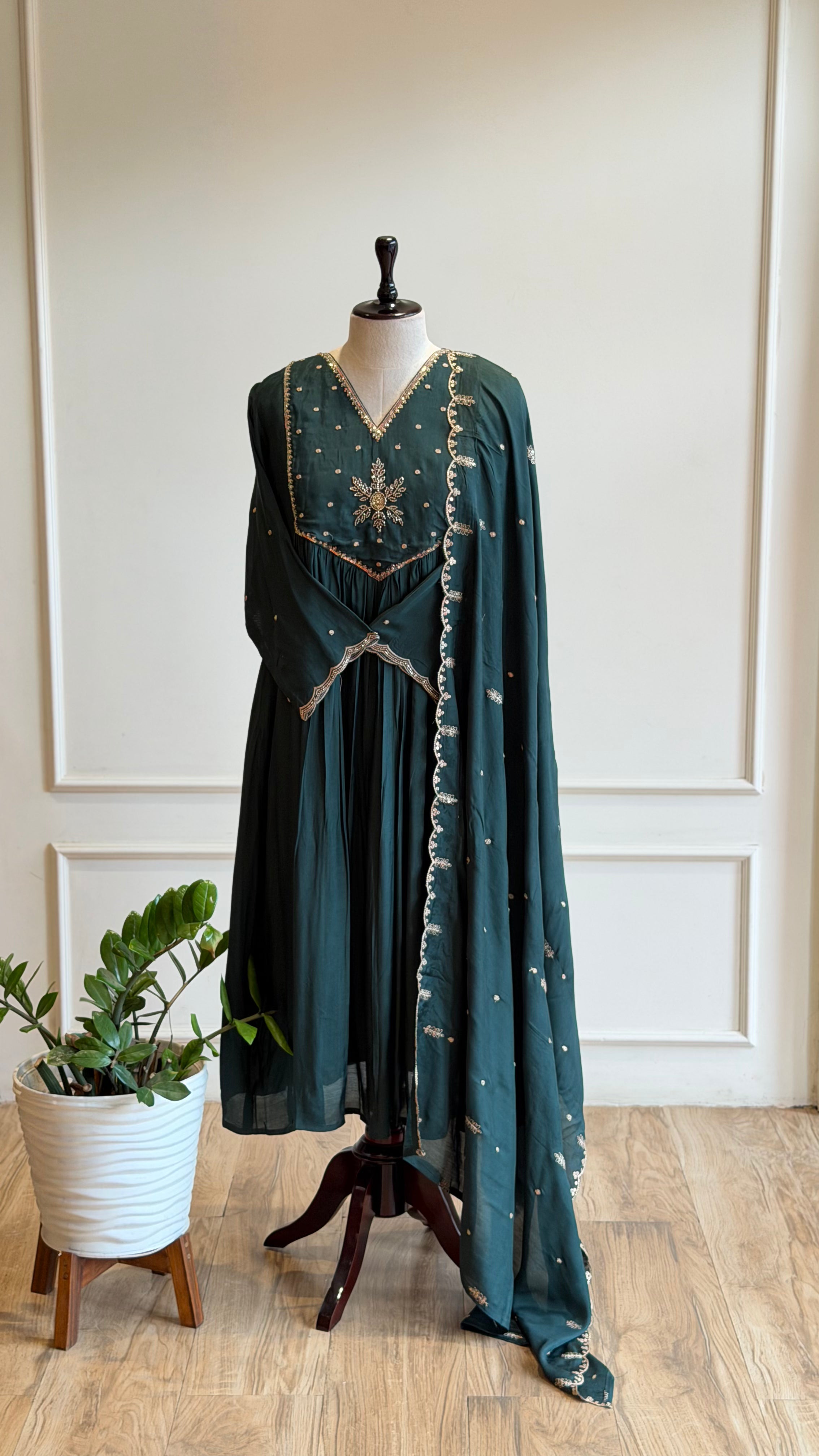 Hand Worked Anarkali Suit - 16565