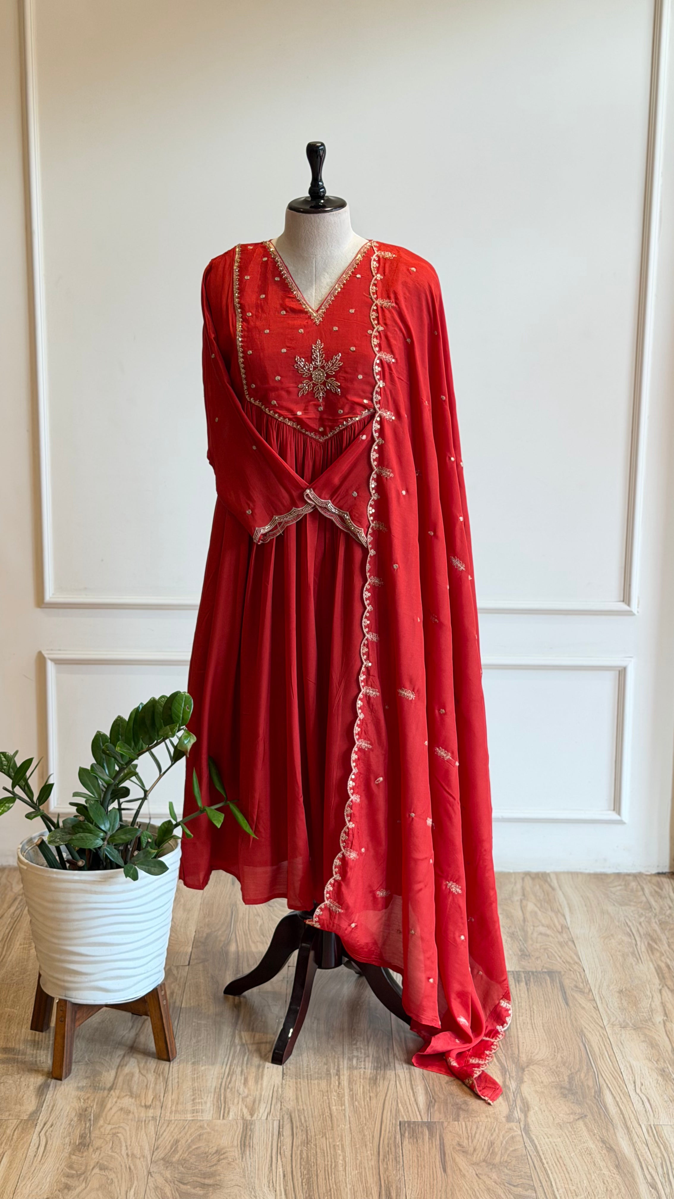 Hand Worked Anarkali Suit - 16565