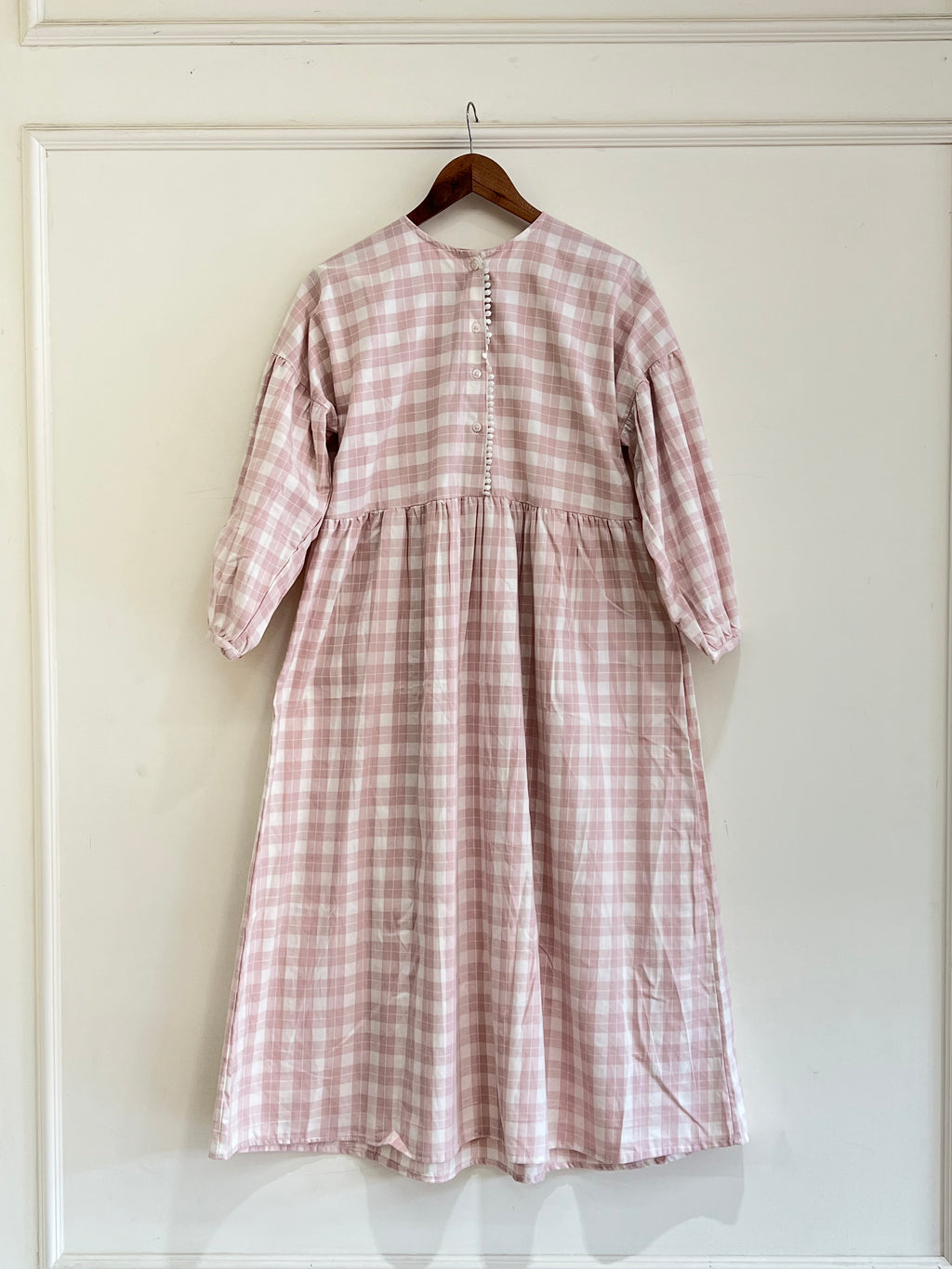 Checked baby pink dress