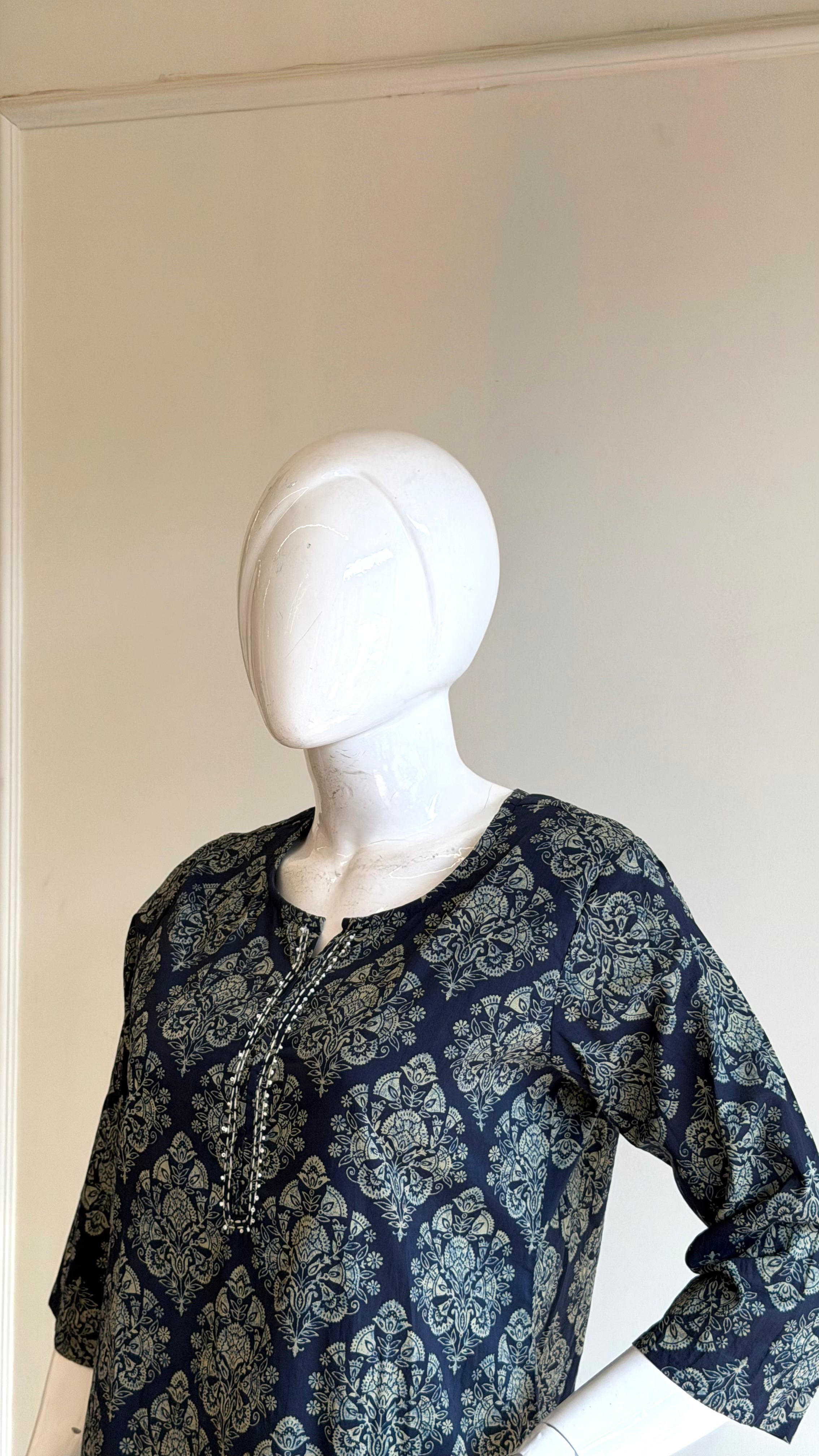 Navy blue cotton suit