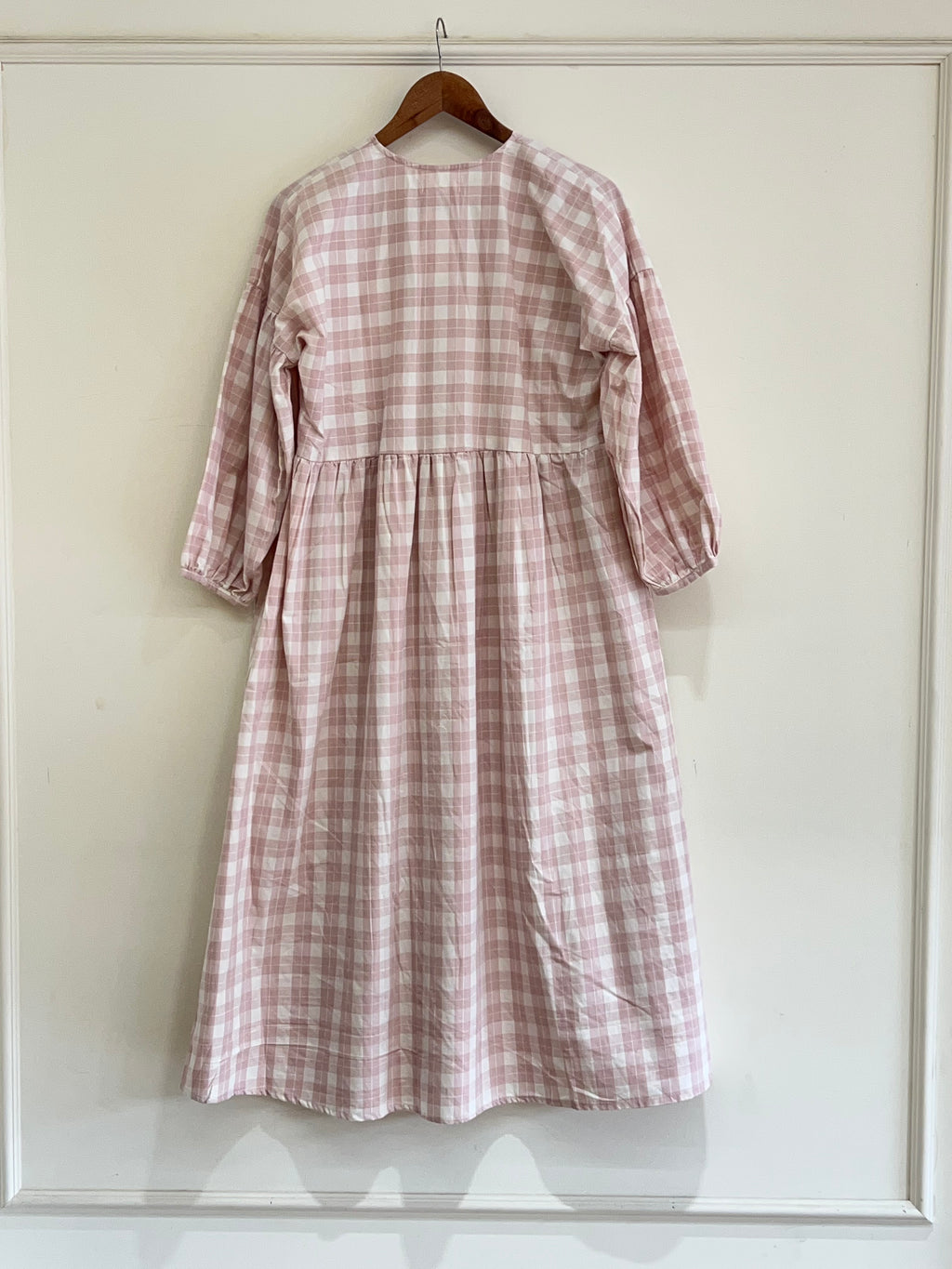 Checked baby pink dress
