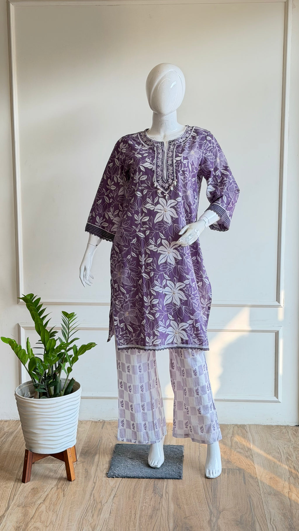 Lavender cotton suit